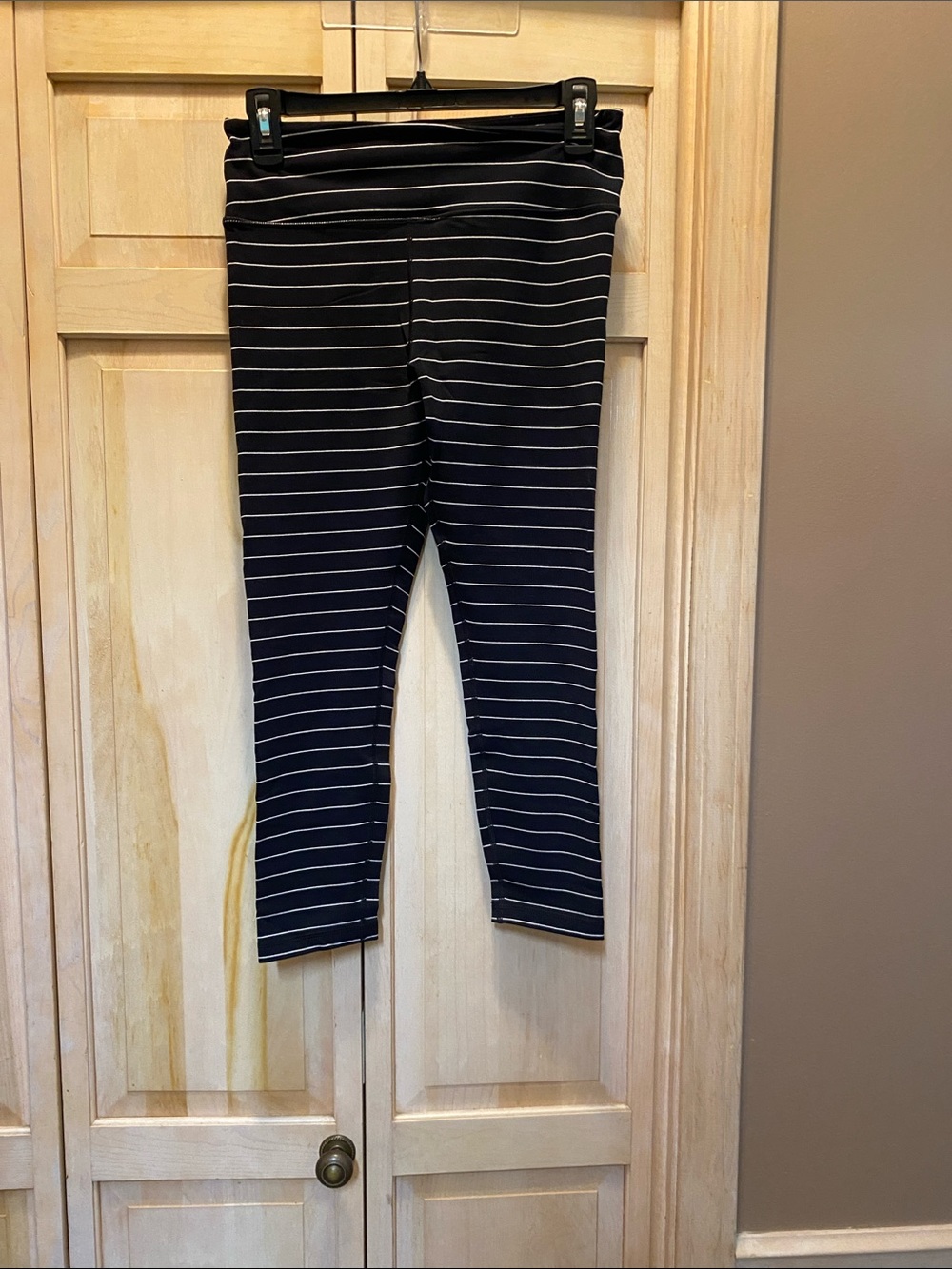 Glyder Black and White Striped Leggings